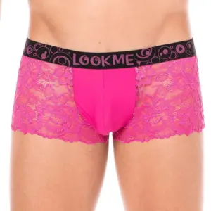 Boxer Homme Dentelle Florale Magenta Sexy Confortable Lingerie Masculine Raffinée