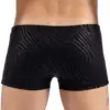 Boxer Homme Noir Brillant Motif Zébré Doré Lookme Confort Souple