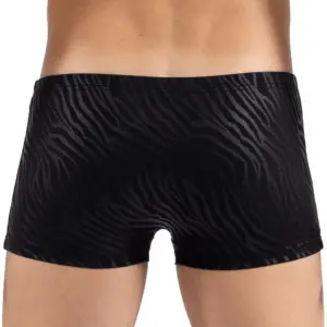 Boxer Homme Noir Brillant Motif Zébré Doré Lookme Confort Souple