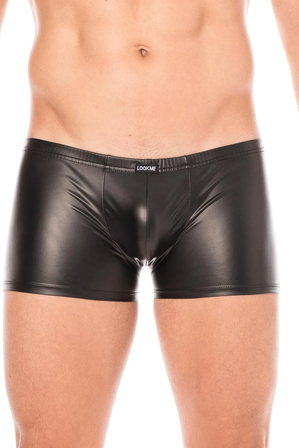 Boxer Homme Simili Cuir Noir Sexy Confort Souple Strip-Tease Soirées Fétiches