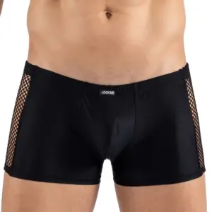 Boxer Noir Sensuel Résille Brodée Homme Lookme Pour Soirées Intimes