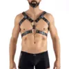 Harnais Homme Simili Cuir Noir Ajustable Soirées Érotiques Mode Alternative
