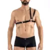 Harnais Homme Simili Cuir Noir Asymétrique Lookme Ajustable Soirée Sexy