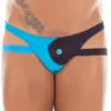 Jock Strap Masculin Sexy Confort Bleu Noir Yin Yang Polyamide Élasthanne