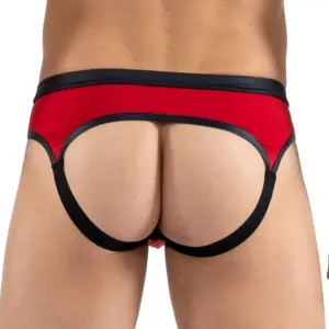 Jockstrap Rouge Sport Extrême Ceinture Noire Pour Hommes Sportifs Et Sensuels