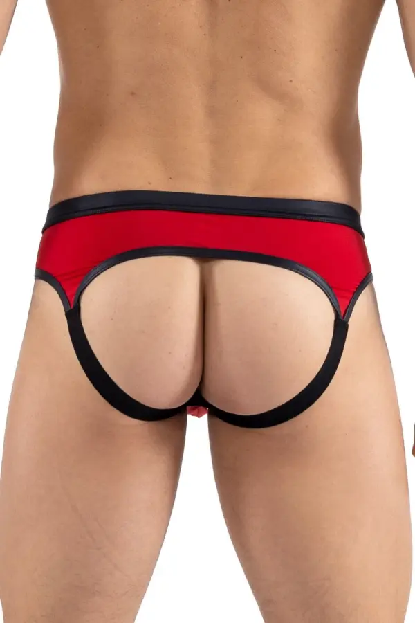 Jockstrap Rouge Sport Extrême Ceinture Noire Pour Hommes Sportifs Et Sensuels