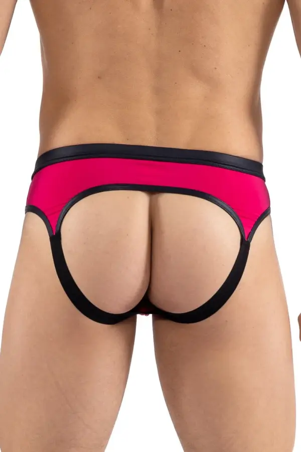 Jockstrap Sportif Magenta Respirant Élégant Homme Lookme Ceinture Noire