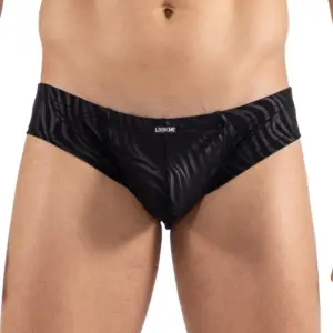 Mini Pants Homme Noir Zébré Brillant Lookme Polyamide Élasthanne