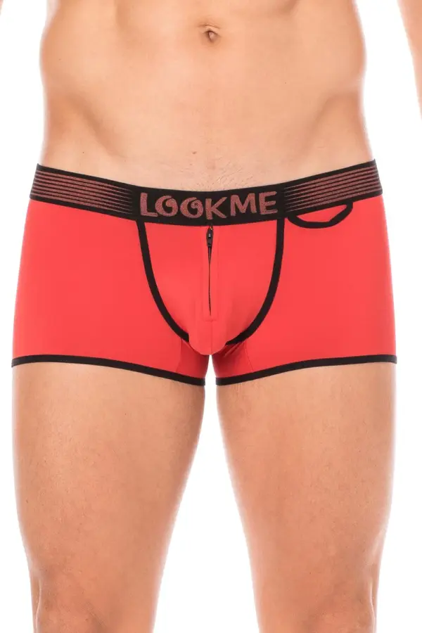 Mini Pants Rouge Échancré Homme Ceinture Élastique Fermeture Sécurisée Design Moderne