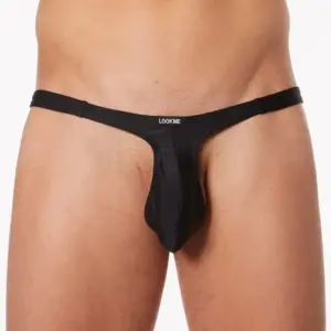 Mini String Noir Échancré Sexy Homme Polyamide Élasthanne Confort Lookme