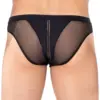 Slip Noir Résille Arrière Bandes Verticales Avant Effet String Lookme
