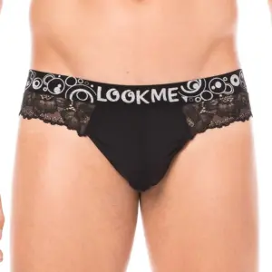 String Homme Dentelle Noire Florale Maintien Optimal Soirées Intimes