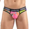 String Homme Lookme Imprimé Fruits Fleurs Exotiques Multicolores Ceinture Élastique Confort