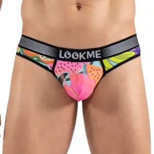 String Homme Lookme Imprimé Fruits Fleurs Exotiques Multicolores Ceinture Élastique Confort