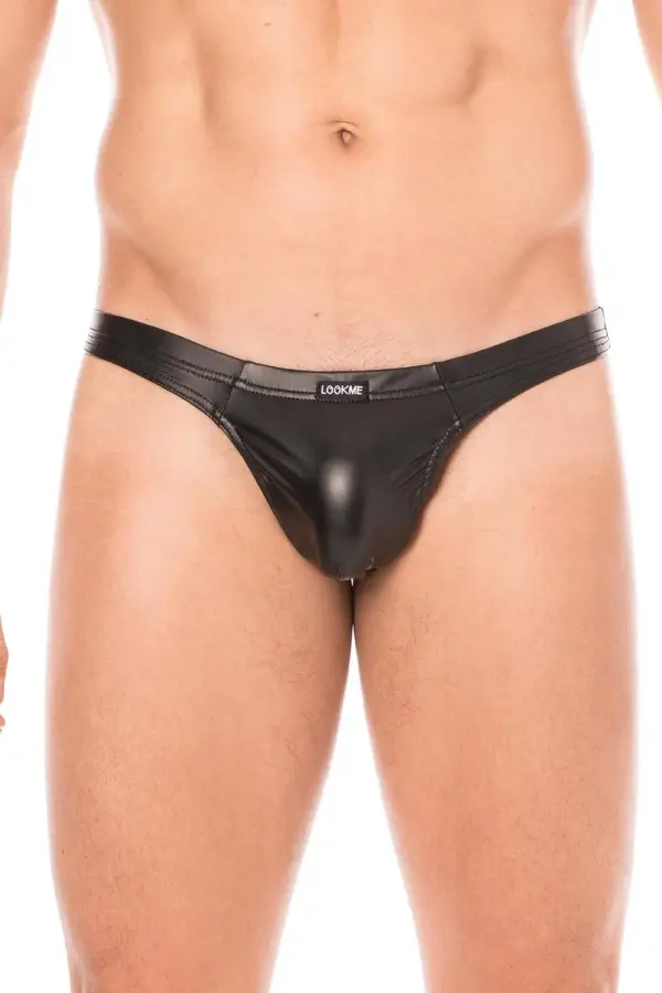 String Masculin Noir Simili Cuir Sexy Dominateur Style Tendance Fantasy 2