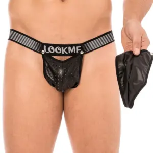 String Masculin Réversible Simili Cuir Noir Ceinture Pressions Lookme 2 En 1