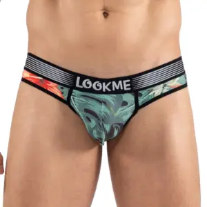 String Masculin Rouge Imprimé Jungle Exotique Lookme Ceinture Élastiquée Confort