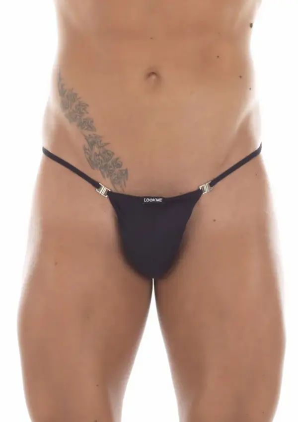 String Noir Homme Sexy Crochets Détachables Strip Tease Lookme