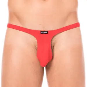String Rouge Sexy Confortable Homme Coton Élasthanne Ajustable Soirées Intimes