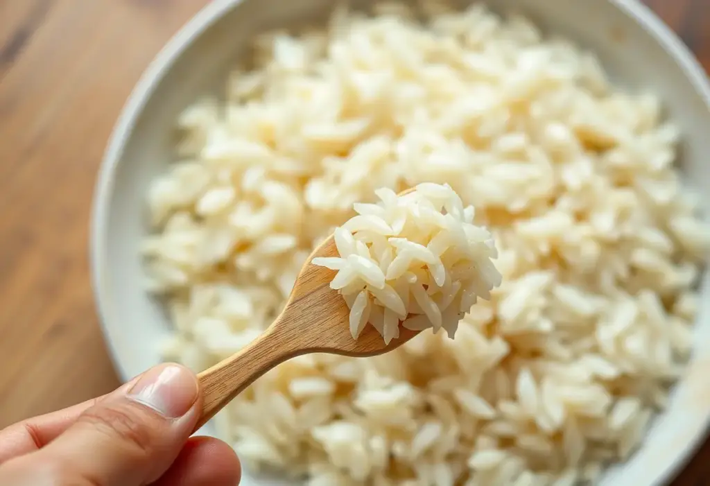 Main dish de fitness avec du riz cuit