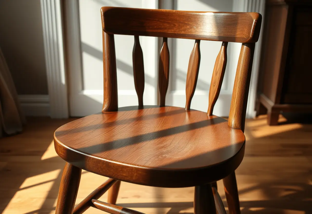 Un fauteuil usé dans un salon, éclairé par la lumière naturelle, pour le bien-être des cheveux crépus